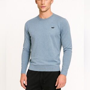 Hollister Men’s Slim Fit Crewneck Sweater - Blue (Size S)